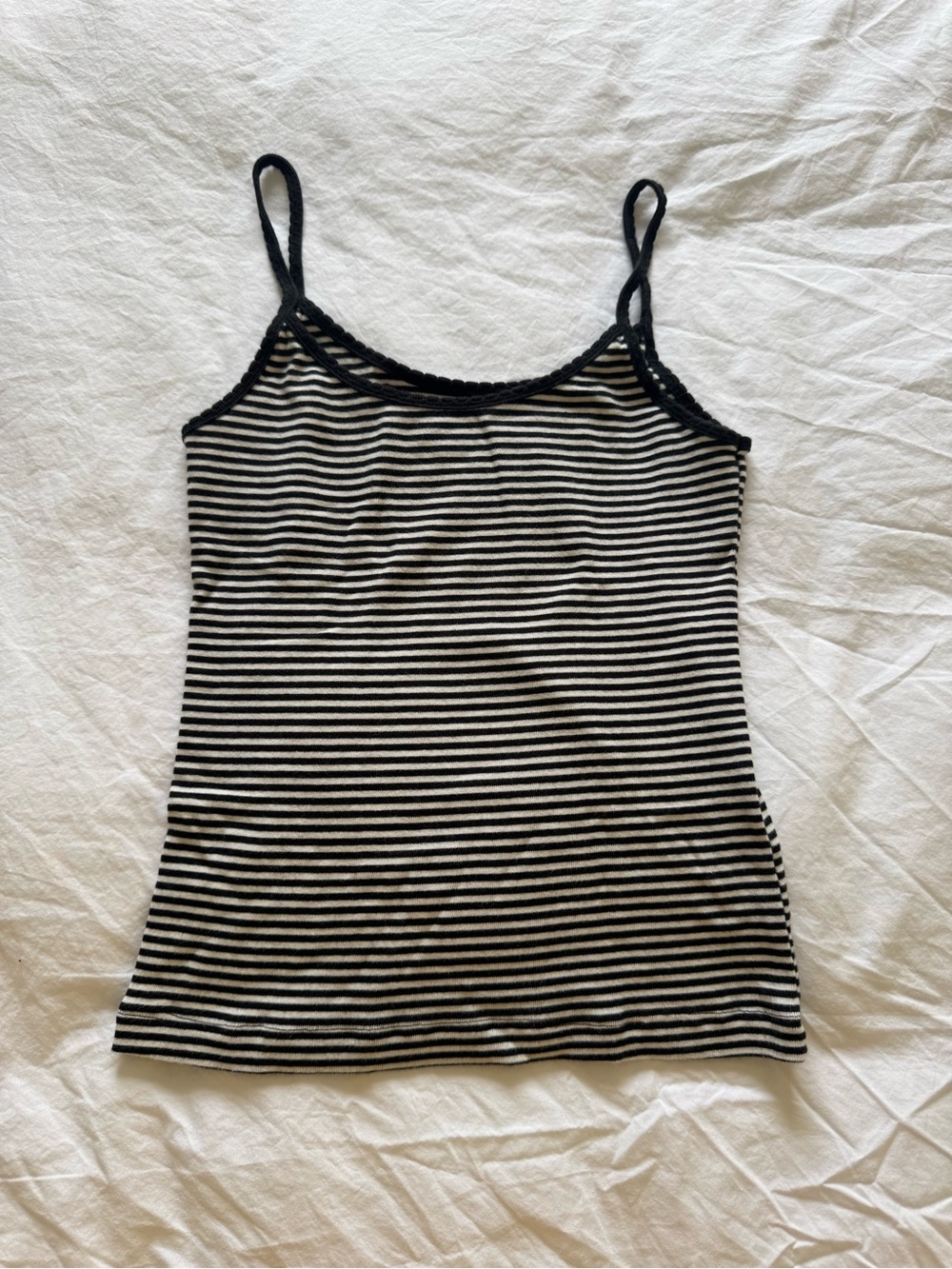 Brandy Melville Striped Tank Top - Black & White